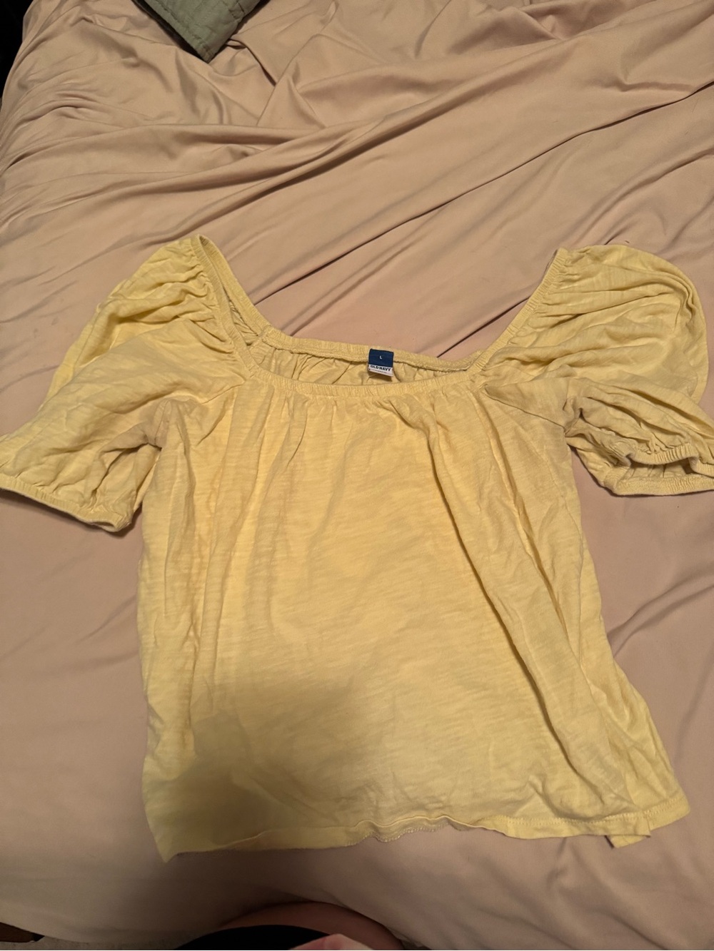 Yellow Off-Shoulder Puff Sleeve Top
